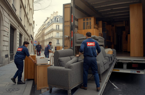 Équipe de déménageurs professionnels