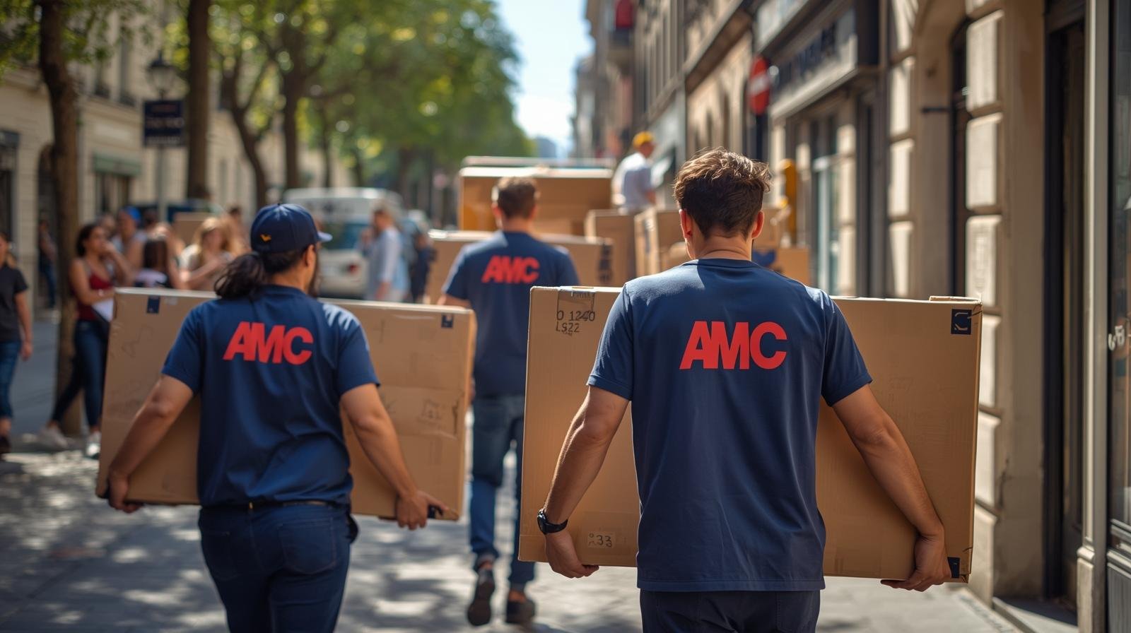 Équipe de déménageurs professionnels